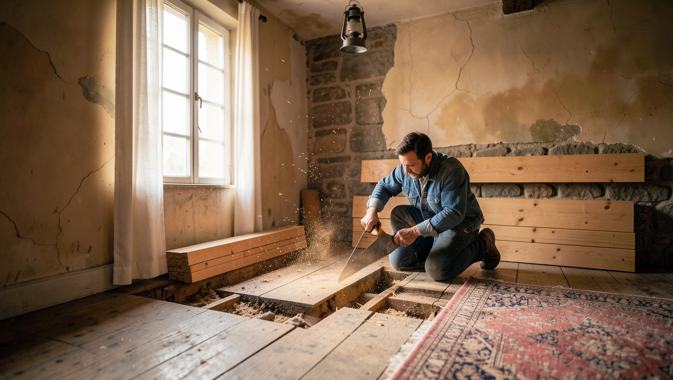 wymiana podłogi w kamienicy